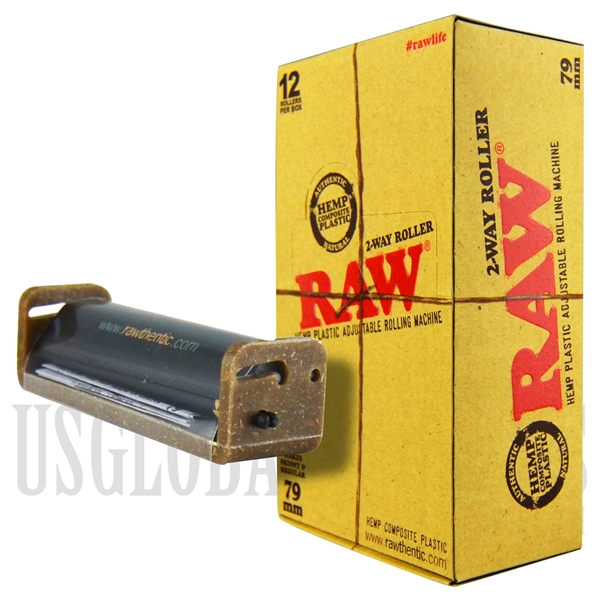 CP-515 RAW 79mm 2-Way Roller | Hemp Plastic Adjustable Rolling Machine | 12 Rollers Per Box