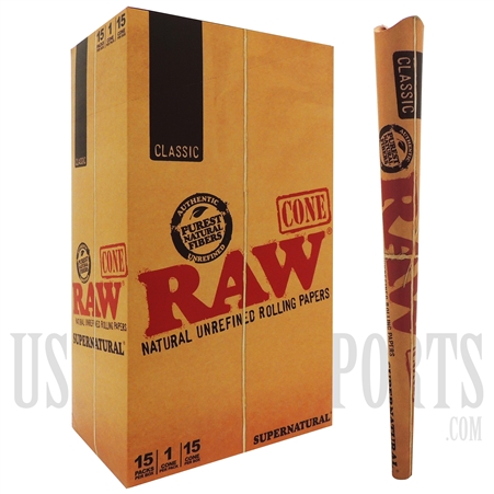 CP-519 RAW Supernatural Classic Cones | 15 Per Box | 1 Cone Per Pack | 15 Cones Per Box