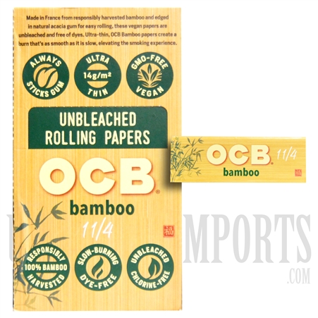 CP-607 OCB 1 1/4 Bamboo Unbleached Rolling Papers