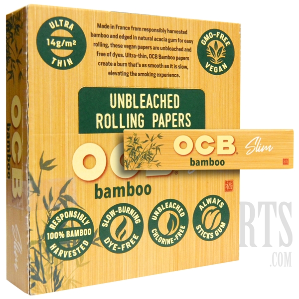 CP-609 OCB Bamboo Slim Rolling Papers | 24 Booklets