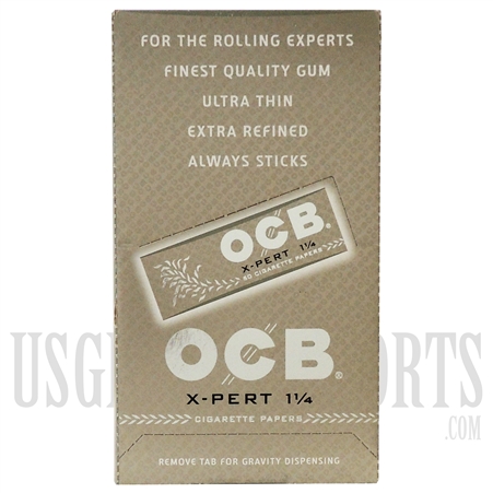CP-619 OCB X-Pert Slim Fit Rolling Paper | 1 1/4 Size | 24 Booklet | 50 Papers per Booklet