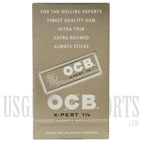 CP-619 OCB X-Pert Slim Fit Rolling Paper | 1 1/4 Size | 24 Booklet | 50 Papers per Booklet