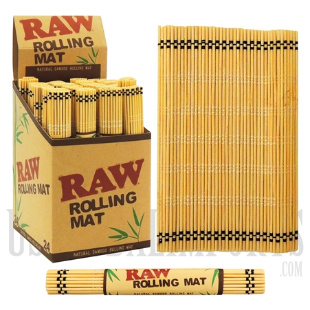 RAW BAMBOO ROLLING MAT DISPLAY OF 24 (RAW-87)