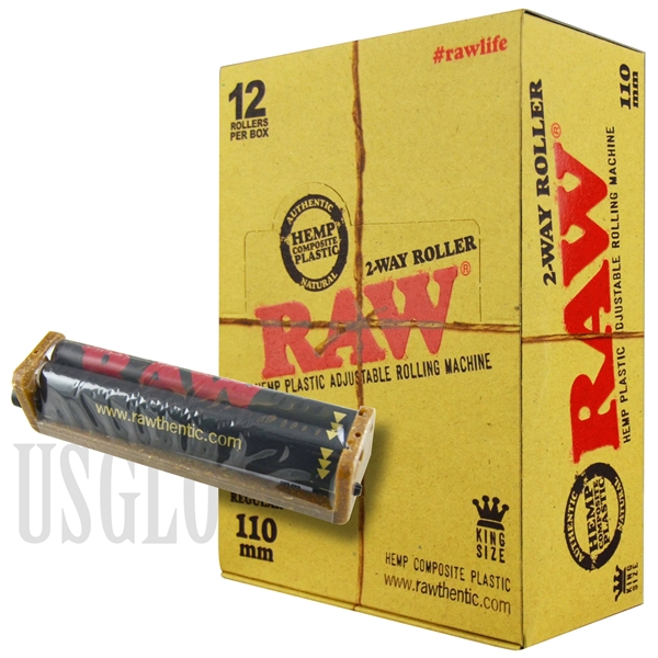 CP-87 RAW 110mm 2-Way Roller | King Size | Hemp Plastic Adjustable Rolling Machine | 12 Rollers Per Box