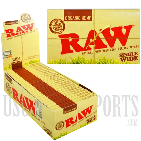 CP-89 RAW Organic Hemp Single Wide Papers | 25 Per Box | 100 Leaves Each