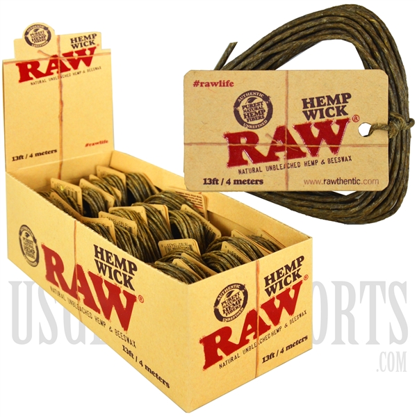 CP85 RAW Hemp Wick. 13 FT. 4 Meters. 18 Per Box