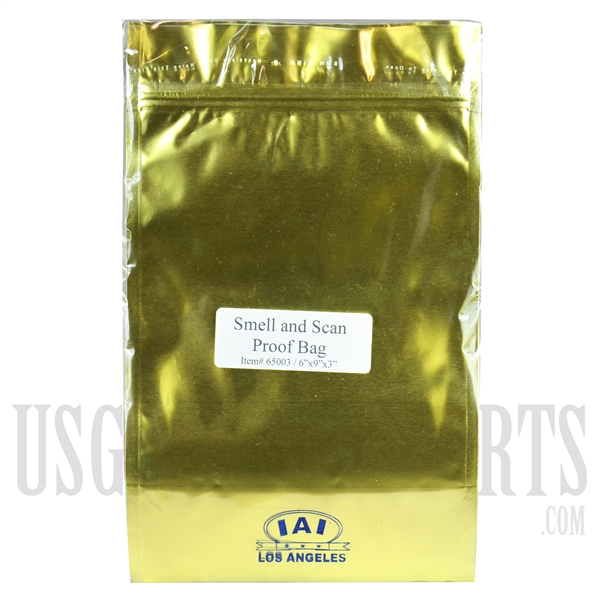 DB31 Gold Smell & Scan Proof Bag. 6x9x3