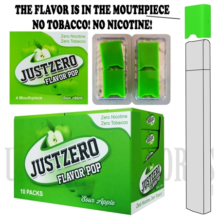 EC-1030 JUSTZERO Flavor Pop. Flavored Mouth tips. Tobacco & Nicotine Free. 10 Packs. 4 Per Pack. 17 Flavor Options - Raspberry