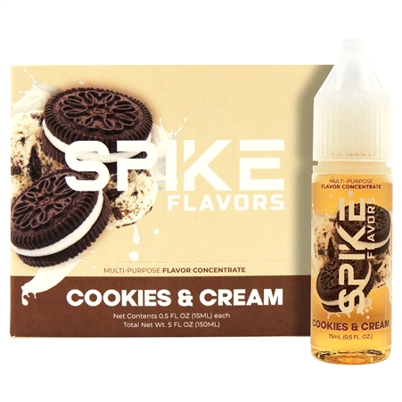 EC-125033-CC 15ML Spike Flavors | No Nicotine | No Tobacco | 10 Count | Cookies & Cream