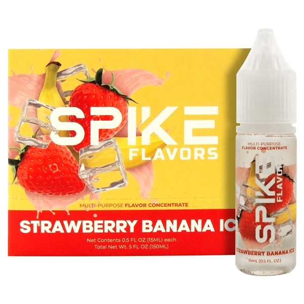 EC-125033-SBI 15ML Spike Flavors | No Nicotine | No Tobacco | 10 Count | Strawberry Banana Ice