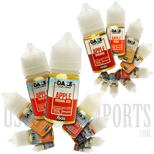 EC-892 30ML DAZE Salt Series Iced reds Apple EJuice by 7 Daze. Many Flavors Available