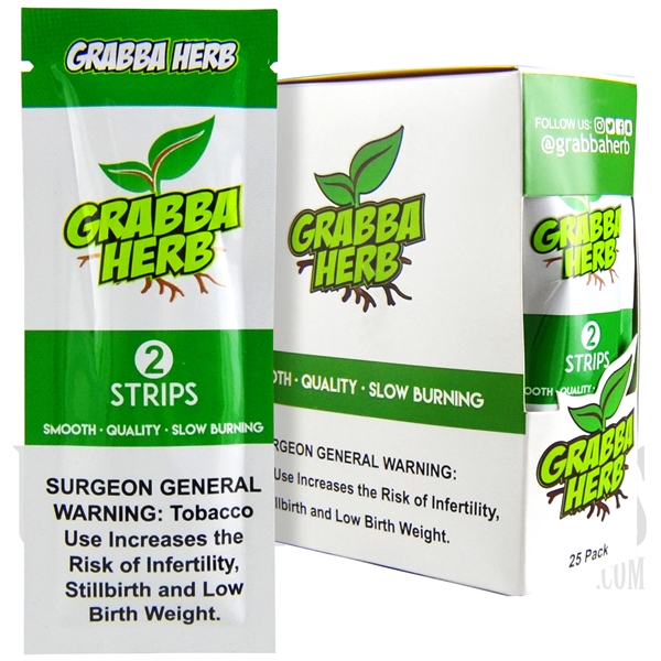 GL-104 Grabba Herb Cigar Leaf Wraps | Slow Burning | 2 Strips | 25 Packs