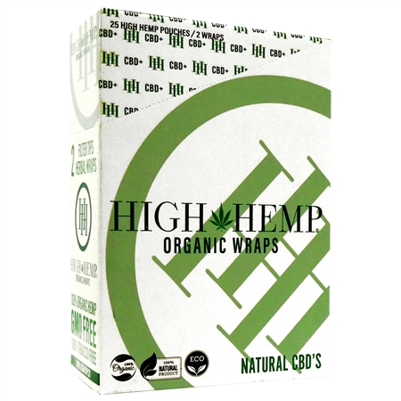 HH-001 High Hemp | 2 Wraps | 25 Pouches | Natural