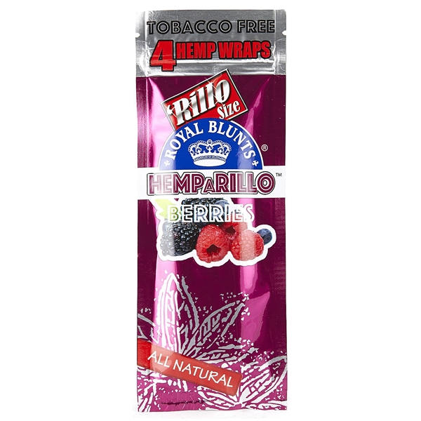 HH-004-B Royal Blunts HEMPARILLO | 4 Wraps for $.99 | 15 Pouches | Berries
