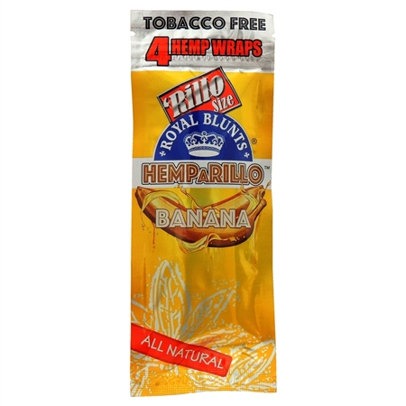 HH-004-BA Royal Blunts HEMPARILLO | 4 Wraps for $.99 | 15 Pouches | Banana