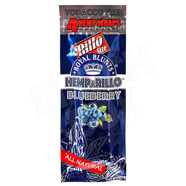 HH-004-BB Royal Blunts HEMPARILLO | 4 Wraps for $.99 | 15 Pouches | Blueberry