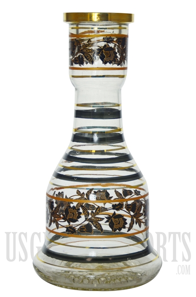 HKA-103 12" Color Lines + Floral Design Hookah Base