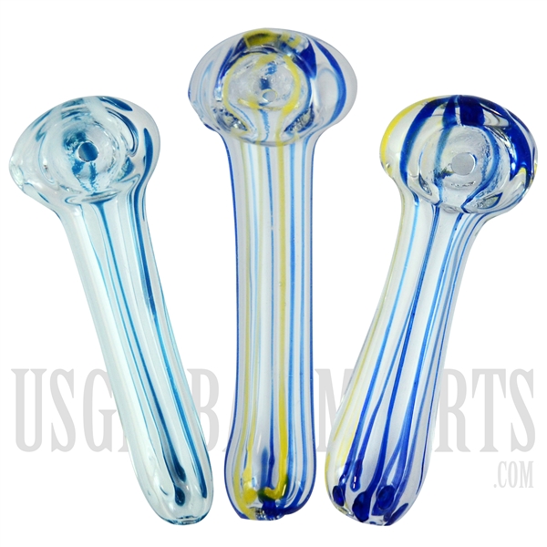 HP-1245 Glass Hand Pipe | Color Lines | 3"