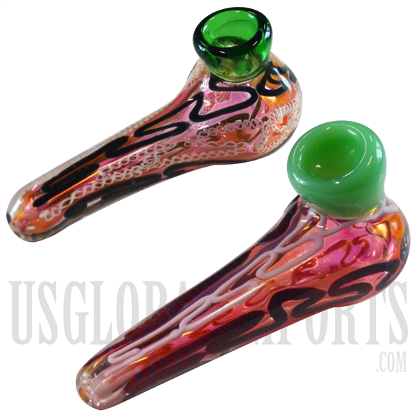 HP-1957 5" Pink & Green Hand Pipe