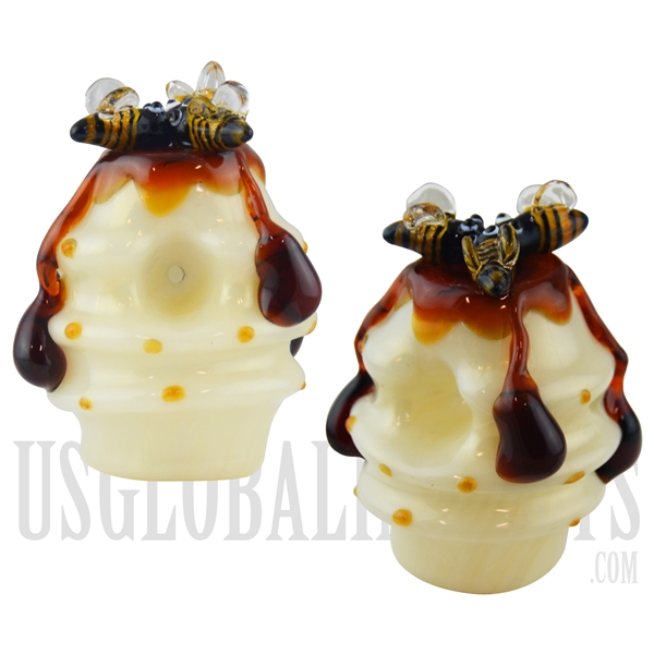 HP-1973 3.5" Honey Beehive Glass Hand Pipe