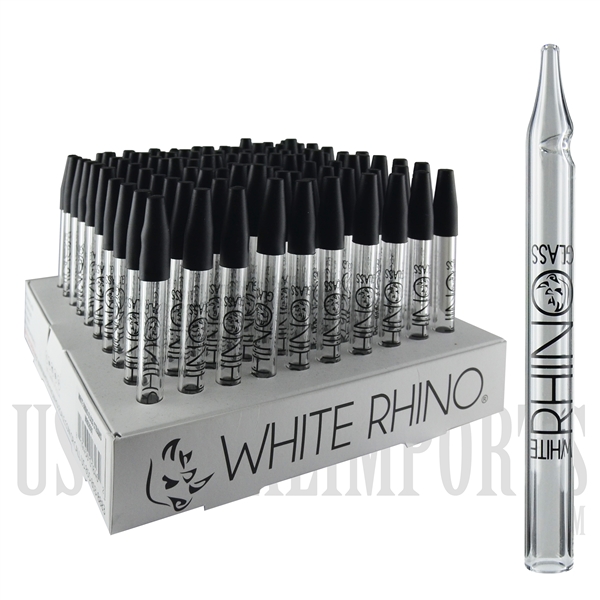 HP-2025 5" White Rhino Glass Honey Straws | 100ct Nectar Collector Display