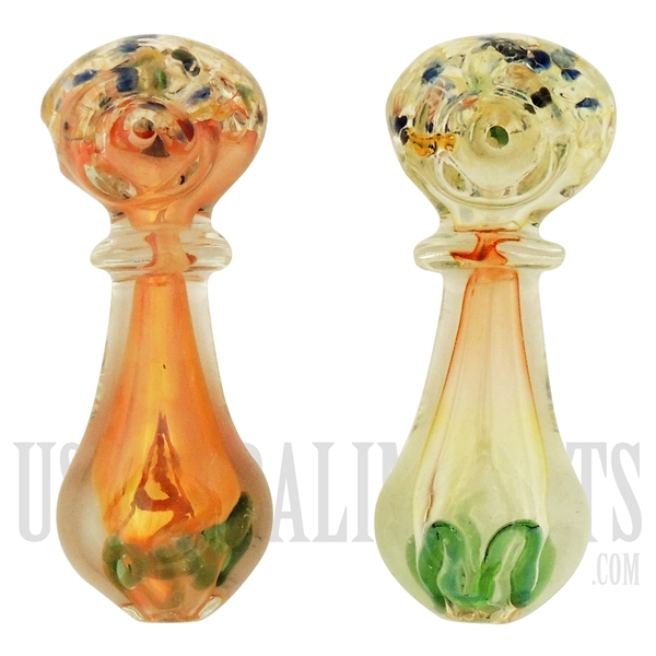 HP-2208 4" Glass Hand Pipe | Gold Marble Design