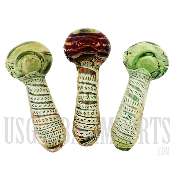 HP-2210 Glass Hand Pipe | Twist Swirl Design | 4"