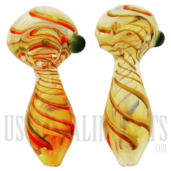 HP-2215 5" Glass Hand Pipe | Rasta Swirl Design