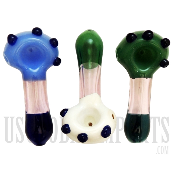 HP-2263 5" Two-Tone, Bowl Ridges Glass Hand Pipe | Colors Come Assorted