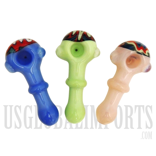 HP-2271 5" Multi-Color Bowl Glass Hand Pipe | Colors Come Assorted