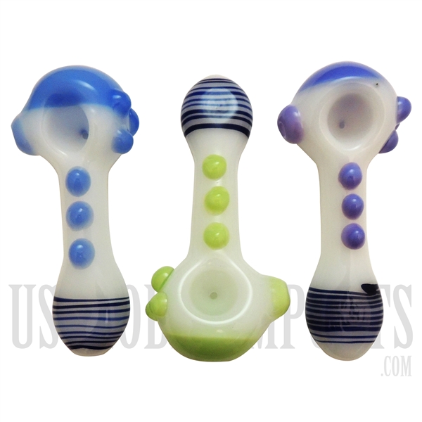 HP-2276 5" Blue Stripes Hand Pipe | Colors Come Assorted
