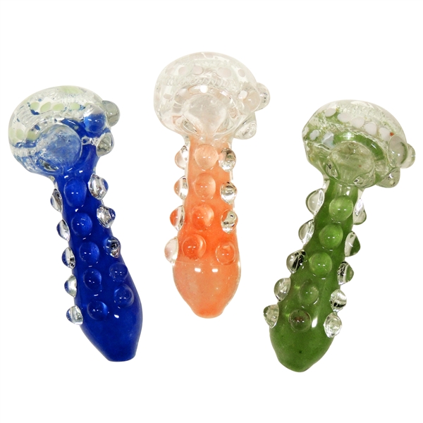 HP-2298 5.5" Infuse Bumpy Glass Hand Pipe | Colors Come Assorted