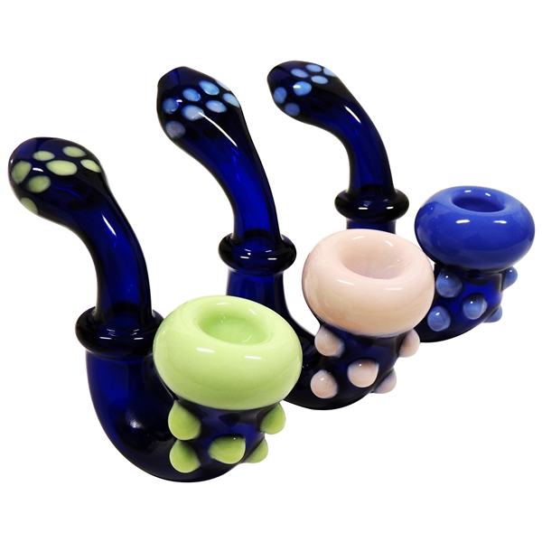 HP-2316 5" Blue Tint Sherlock Hand Pipe | Colors Come Assorted
