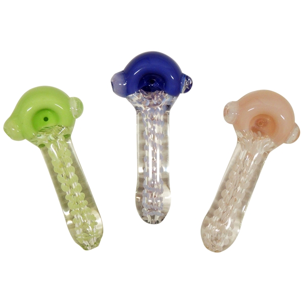 HP-2317 5" Slime Glass Hand Pipe | Clear Handle Bubble Stem | Colors Come Assorted