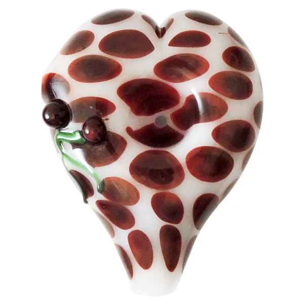 HP-2343 2" American Heart Glass Hand Pipe | Polka Dot