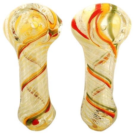HP-2345 3" Rasta Swirling Hand Pipe | Colors come Assorted