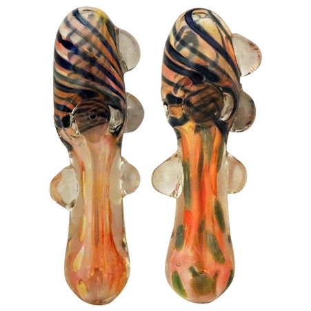 HP-2356 6" Glass Hand Pipe | Heavy Gold Design