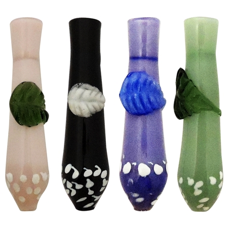 HP-2392 3.75" Leaf Glass Chillum Pipe | Assorted Colors
