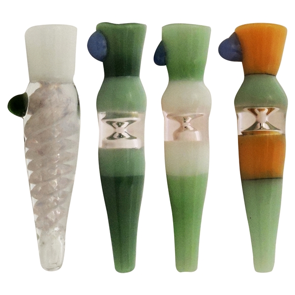 HP-2393 4" Glass Chillum Pipe | Assorted Colors