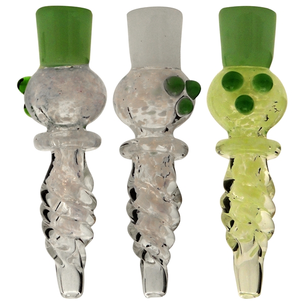 HP-2395 4" Glass Twisted Chillum Pipe | Assorted Colors