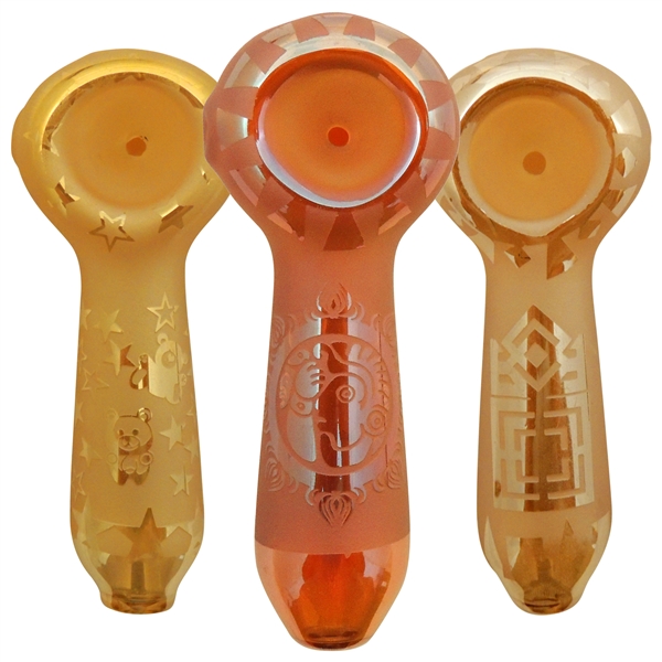 HP-2452 4" Golden Frost Hand Pipe | 3 Assorted Colors