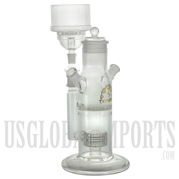 HR-HK27 14" Double Honeycomb + Ice/ Fruit Chamber | All Glass Hookah by 5 DIAMOND