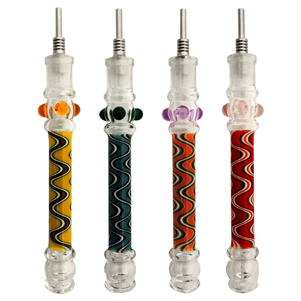 HS-83 5.5" Micro Nectar Collector + Titanium Nail + Colorful Graphics | 4 Assorted Designs
