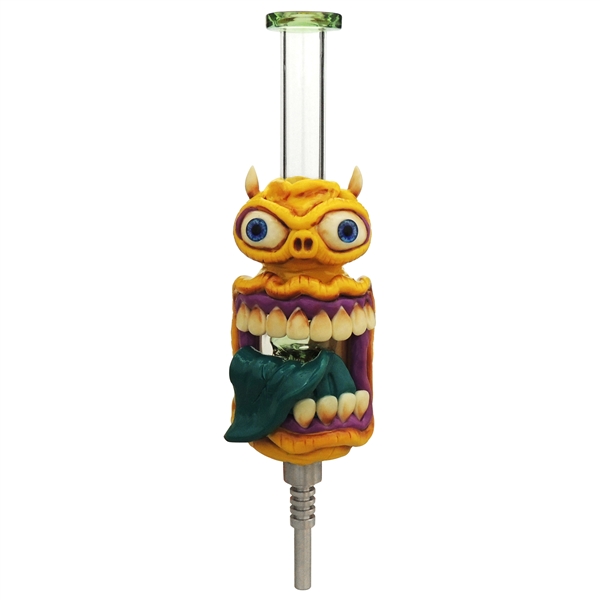 HS-84-5 Monster Nectar Collector + Dome Perk + Titanium Nail | 10" | Yellow Monster