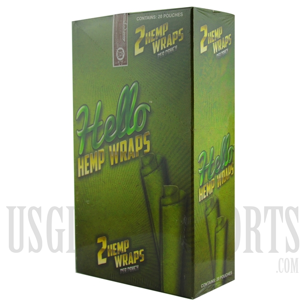 HW-105 Hello Hemp Wraps. 20 Pouches. 2 Hemp Wraps