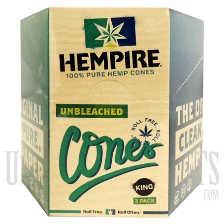 HW-46064886 Hempire King Size | Unbleached Cones | 3 Packs - 24 Pack Display