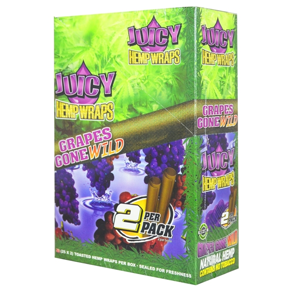 JH-101 Juicy Hemp Wraps | 25 Pouches | 2 Wraps | Grape Gone Wild