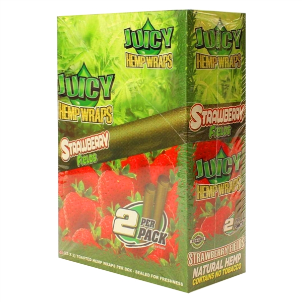 JH-101 Juicy Hemp Wraps | 25 Pouches | 2 Wraps | Strawberry Fields