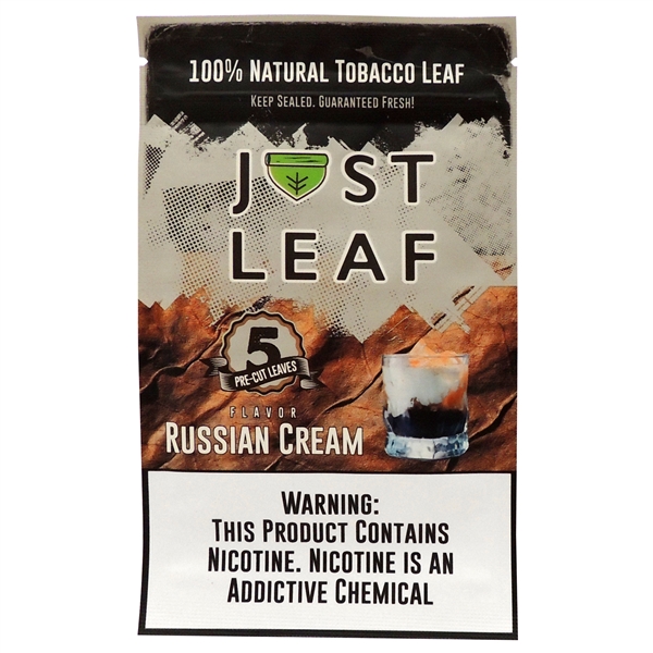 JL-101-3 Just Leaf | 8 Packs | 5 Pre-Cut Leaves Wraps Per Pack | Russian Cream