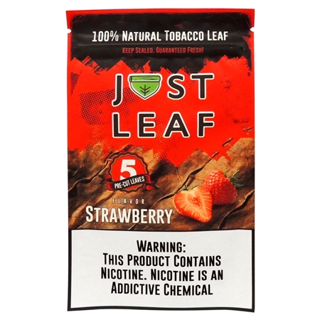 JL-101-4 Just Leaf | 8 Packs | 5 Pre-Cut Leaves Wraps Per Pack | Strawberry